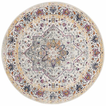 Safavieh 6 ft. 7 in. x 6 ft. 7 in. Evoke Round Power-Loomed Rug Ivory & Gray EVK288A-7R